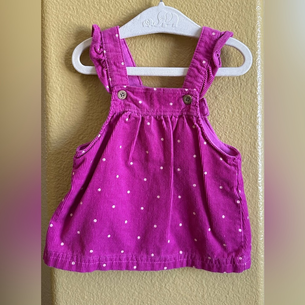 Carter’s polka dot pink infant overalls dress - 3M